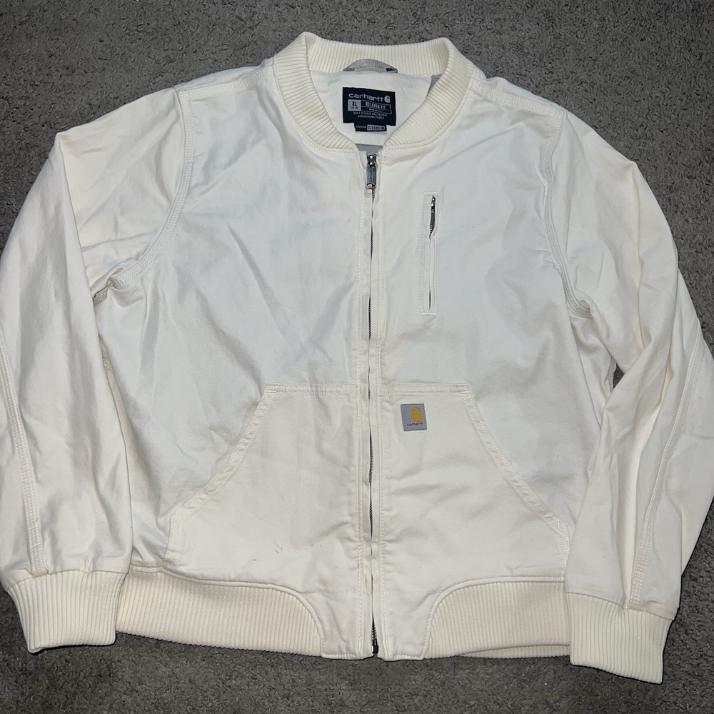 Carhartt Women's Rugged Flex Crawford Bomber Jacket White OJ2524-W Size XL